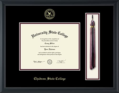 Chadron State College - Officially Licensed - Gold Embossed Tassel Diploma Frame - Document Size 9" x 7"