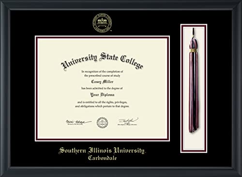 Southern Illinois University Carbondale - Officially Licensed - Gold Embossed Tassel Diploma Frame - Document Size 11" x 8.5"