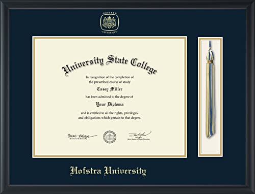 Hofstra University - Officially Licensed - Gold Embossed Tassel Diploma Frame - Document Size 14" x 11"