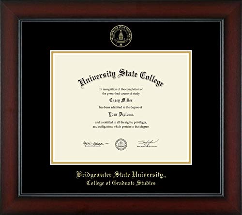 Bridgewater State University College of Graduate Studies - Officially Licensed - Gold Embossed Diploma Frame - Document Size 10" x 8"