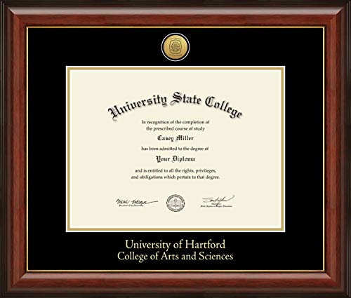 University of Hartford College of Arts and Sciences - Officially Licensed - Gold Medallion Diploma Frame - Document Size 12" x 9"