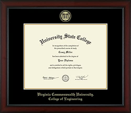 Virginia Commonwealth University College of Engineering - Officially Licensed - Gold Embossed Diploma Frame - Document Size 14" x 11"