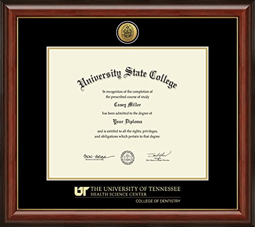 Framerly For The University of Tennessee Health Science Center Memphis College of Dentistry - Officially Licensed - Gold Medallion Diploma Frame - Document Size 17" x 14"