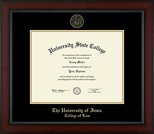 Framerly For The University of Iowa College of Law - Officially Licensed - Gold Embossed Diploma Frame - Document Size 11" x 8.5"