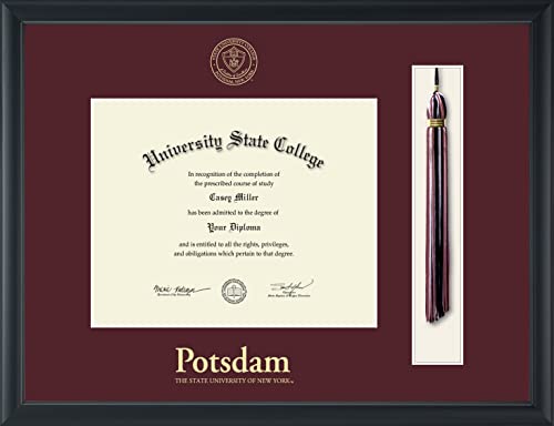 State University of New York at Potsdam - Officially Licensed - Gold Embossed Tassel Diploma Frame - Document Size 10" x 8"