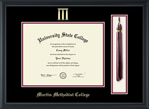 Martin Methodist College - Officially Licensed - Gold Embossed Tassel Diploma Frame - Document Size 11" x 8.5"