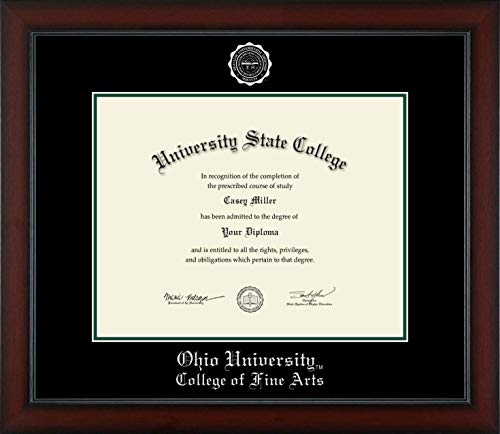 Ohio University College of Fine Arts - Officially Licensed - Bachelor's/Master's - Silver Embossed Diploma Frame - Document Size 14" x 11"