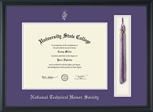 National Technical Honor Society - Officially Licensed - Silver Embossed Tassel Diploma Frame - Document Size 11" x 8.5"