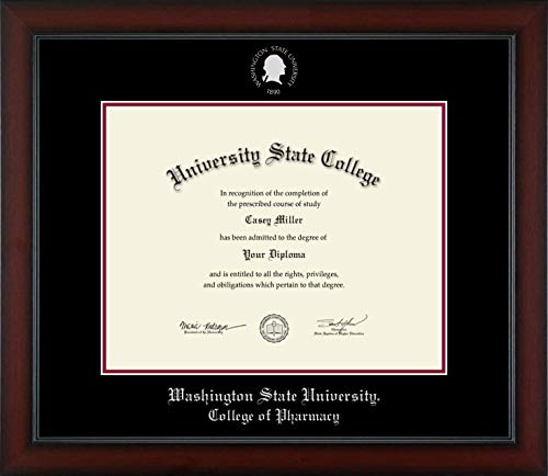 Washington State University College of Pharmacy - Officially Licensed - Silver Embossed Diploma Frame - Document Size 14" x 11"