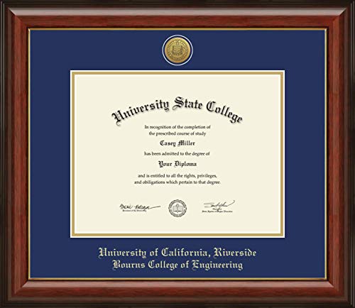 University of California Riverside Bourns College of Engineering - Officially Licensed - Gold Medallion Diploma Frame - Document Size 11" x 8.5"