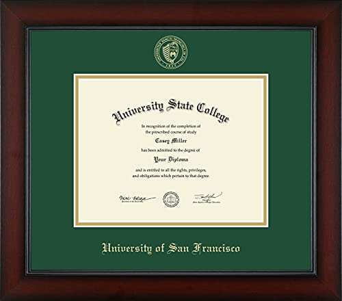 University of San Francisco - Officially Licensed - Gold Embossed Diploma Frame - Document Size 9" x 7"