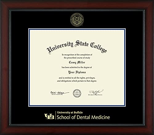 University at Buffalo School of Dental Medicine - Officially Licensed - Gold Embossed Diploma Frame - Document Size 20" x 16"