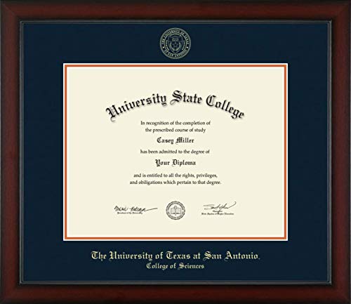 The University of Texas San Antonio College of Sciences - Officially Licensed - Gold Embossed Diploma Frame - Document Size 14" x 11"