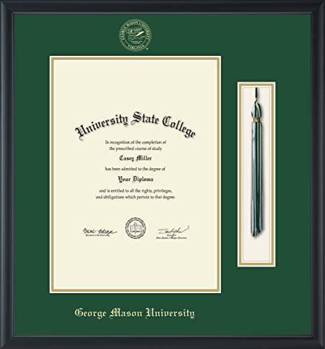 George Mason University - Officially Licensed - Gold Embossed Tassel Diploma Frame - Document Size 10" x 14"