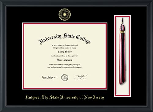 Rutgers University - Officially Licensed - Bachelor's - Gold Embossed Tassel Diploma Frame - Document Size 11" x 8.5"