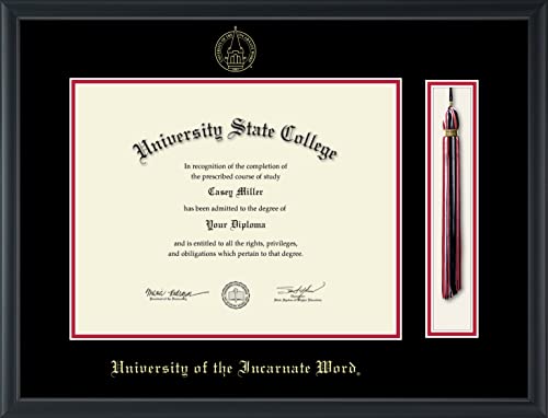 University of the Incarnate Word - Officially Licensed - Gold Embossed Tassel Diploma Frame - Document Size 14" x 11"