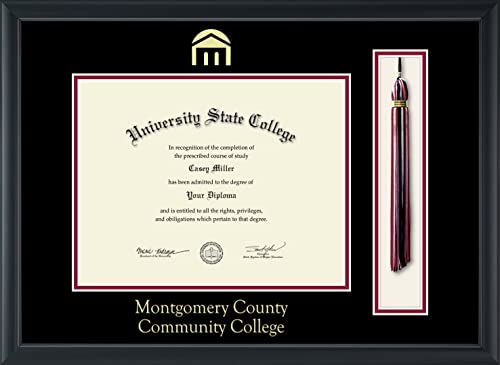 Montgomery County Community College - Officially Licensed - Gold Embossed Tassel Diploma Frame - Document Size 11" x 8.5"