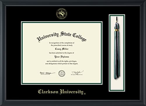 Clarkson University - Officially Licensed - Gold Embossed Tassel Diploma Frame - Document Size 11" x 8.5"