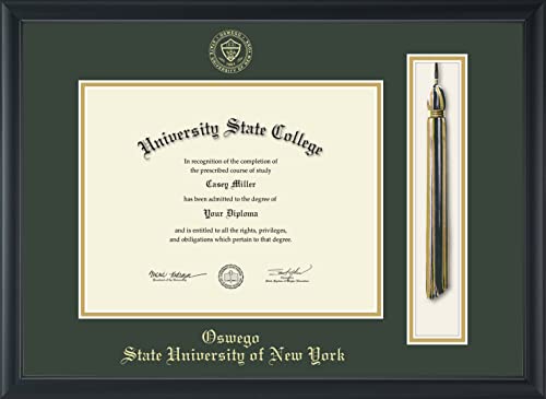 State University of New York at Oswego - Officially Licensed - Gold Embossed Tassel Diploma Frame - Document Size 11" x 8.5"