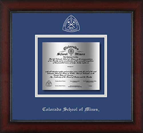 Colorado School of Mines - Officially Licensed - Metal Plate - Silver Embossed Diploma Frame - Document Size 6" x 5"