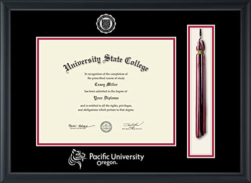 Pacific University - Officially Licensed - Gold Embossed Tassel Diploma Frame - Document Size 11" x 8.5"