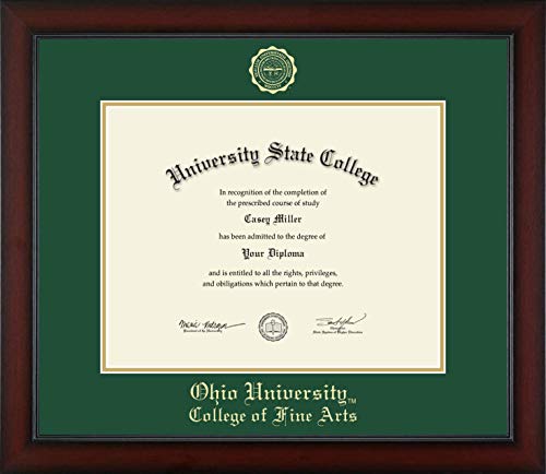 Ohio University College of Fine Arts - Officially Licensed - Bachelor's/Master's - Gold Embossed Diploma Frame - Document Size 14" x 11"