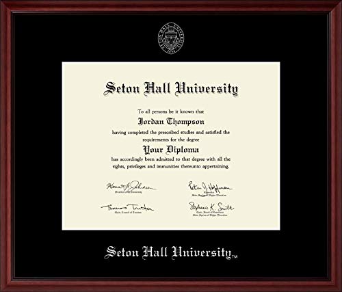 Church Hill Classics Seton Hall University - Silver Embossed - Featuring Camby Moulding - Officially Licensed - Diploma Size 11" x 8.5"