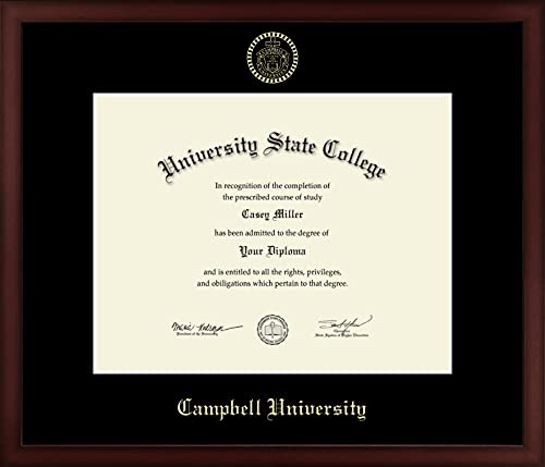 Campbell University - Officially Licensed - Gold Embossed Diploma Frame - Document Size 14" x 11"