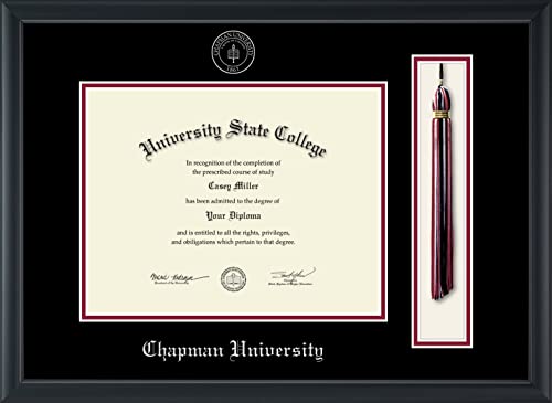 Chapman University - Officially Licensed - Silver Embossed Tassel Diploma Frame - Document Size 11" x 8.5"