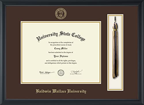 Baldwin Wallace University - Officially Licensed - Gold Embossed Tassel Diploma Frame - Document Size 11" x 8.5"