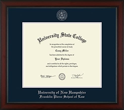 University of New Hampshire Franklin Pierce School of Law - Officially Licensed - Silver Embossed Diploma Frame - Document Size 17" x 14"