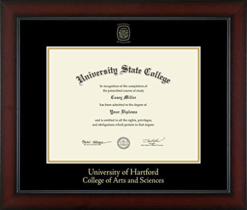 University of Hartford College of Arts and Sciences - Officially Licensed - Gold Embossed Diploma Frame - Document Size 12" x 9"