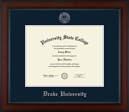 Drake University - Officially Licensed - Silver Embossed Diploma Frame - Document Size 11" x 8.5"