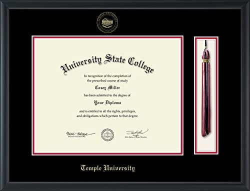 Temple University - Officially Licensed - Gold Embossed Tassel Diploma Frame - Document Size 14" x 11"