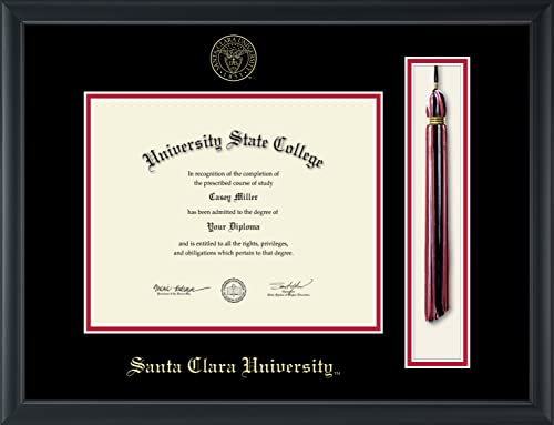 Santa Clara University - Officially Licensed - Gold Embossed Tassel Diploma Frame - Document Size 10" x 8"