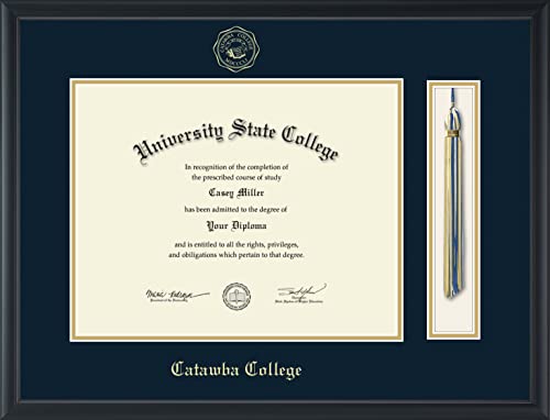 Catawba College - Officially Licensed - Gold Embossed Tassel Diploma Frame - Document Size 14" x 11"