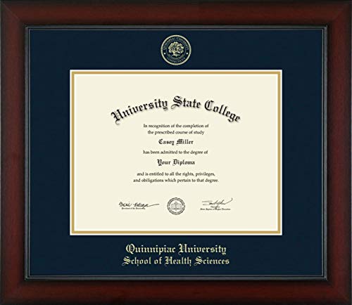 Quinnipiac University School of Health Sciences - Officially Licensed - Bachelor's - Gold Embossed Diploma Frame - Document Size 11" x 8.5"