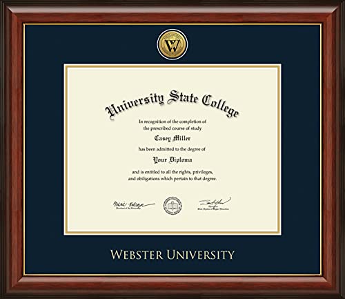 Webster University - Officially Licensed - Gold Medallion Diploma Frame - Document Size 13.75" x 10.75"