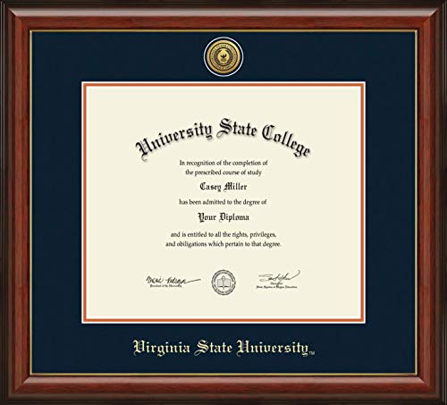 Virginia State University - Officially Licensed - PhD - Gold Medallion Diploma Frame - Document Size 20" x 17"