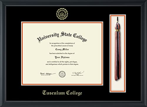 Tusculum College - Officially Licensed - Gold Embossed Tassel Diploma Frame - Document Size 11" x 8.5"