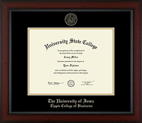 Framerly For The University of Iowa Tippie College of Business - Officially Licensed - Gold Embossed Diploma Frame - Document Size 11" x 8.5"