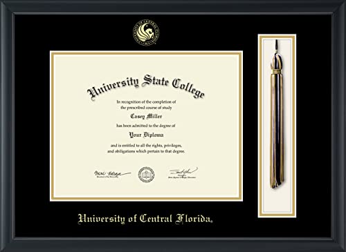 University of Central Florida - Officially Licensed - Gold Embossed Tassel Diploma Frame - Document Size 11" x 8.5"