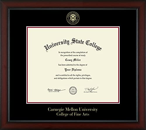 Carnegie Mellon University College of Fine Arts - Officially Licensed - Gold Embossed Diploma Frame - Document Size 17" x 14"