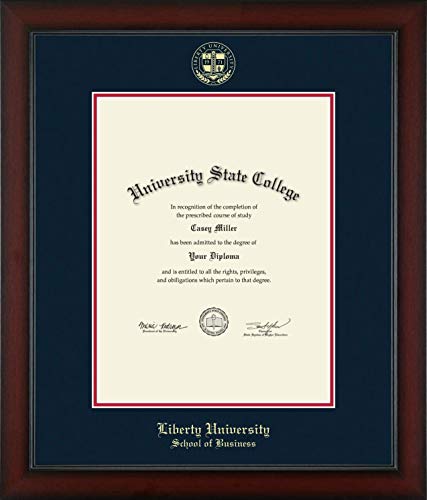 Liberty University School of Business - Officially Licensed - Gold Embossed Diploma Frame - Document Size 13" x 17"