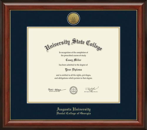 Augusta University Dental College of Georgia - Officially Licensed - Gold Medallion Diploma Frame - Document Size 17" x 14"