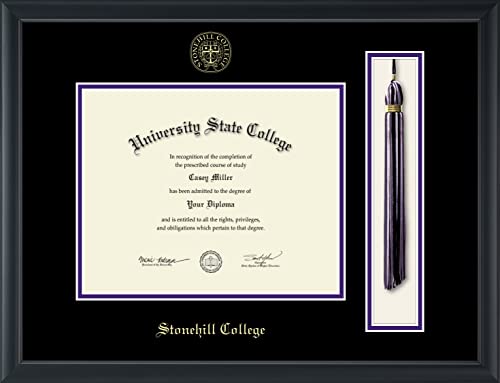 Stonehill College - Officially Licensed - Gold Embossed Tassel Diploma Frame - Document Size 10" x 8"