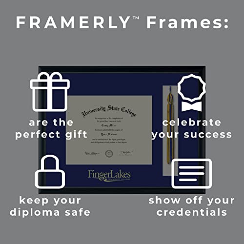 Finger Lakes Community College - Officially Licensed - Gold Embossed Tassel Diploma Frame - Document Size 10" x 8"