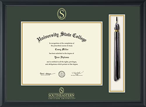 Southeastern Louisiana University - Officially Licensed - Bachelor's/Master's - Gold Embossed Tassel Diploma Frame - Document Size 11" x 8.5"