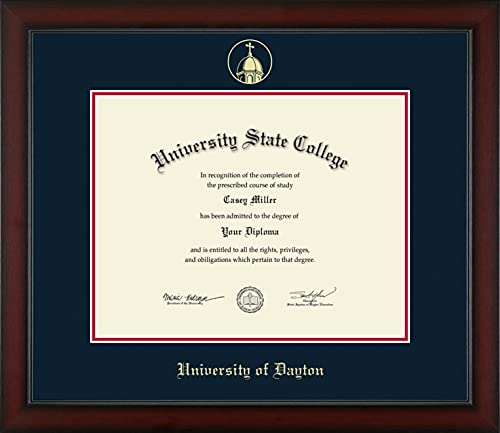 University of Dayton - Officially Licensed - Gold Embossed Diploma Frame - Document Size 14" x 11"