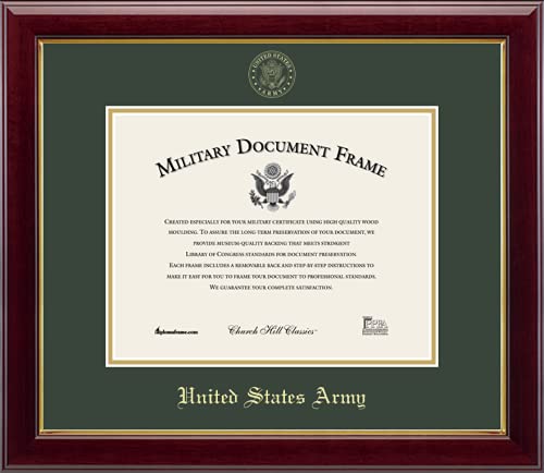 Church Hill Classics United States Army Certificate Frame - Featuring Gallery Moulding - Horizontal Orientation - Officially Licensed - Document Size 11" x 8.5"